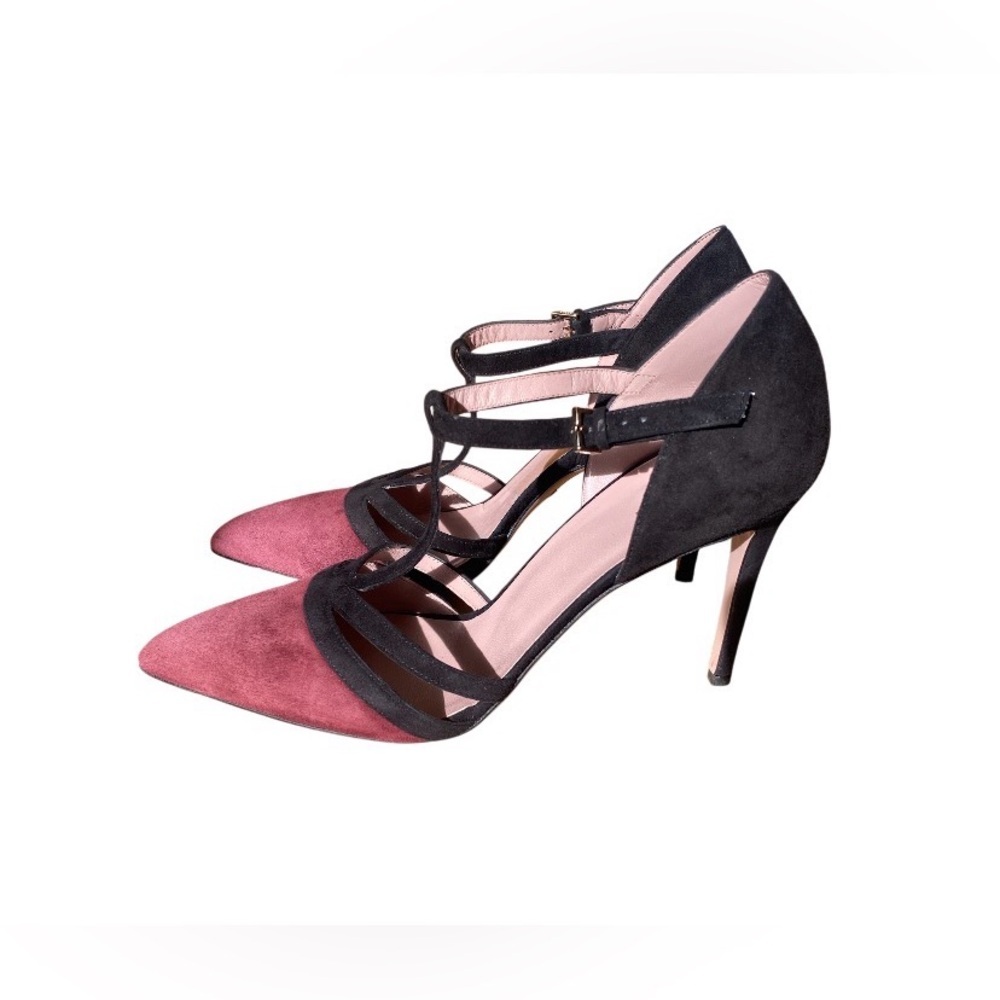 Gucci Suede D'orsay Strappy Stiletto Heels featuring a pointed toe size 40 /10 - Picture 2 of 13